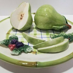 Bella Casa by Ganz 3D Decorative Plate with Pears